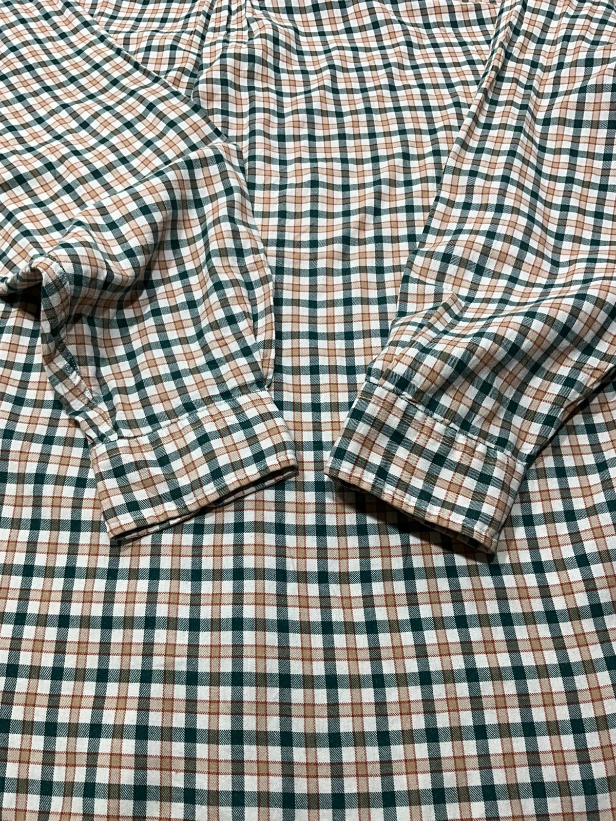 Chemise Tommy Hilfiger XL Vintage 100% Coton Carreaux Vert Beige – photo 10